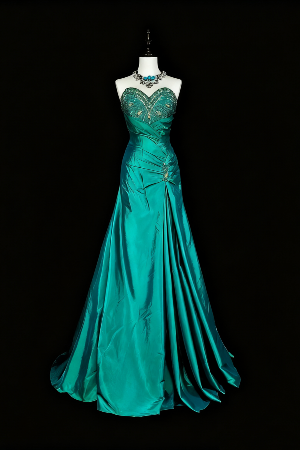 amakanas-Beaded dress, green dress, formal evening gown, long dress gh6141