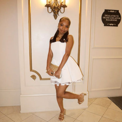 Elegant White A Line Homecoming Dress Short Birthday Dresses