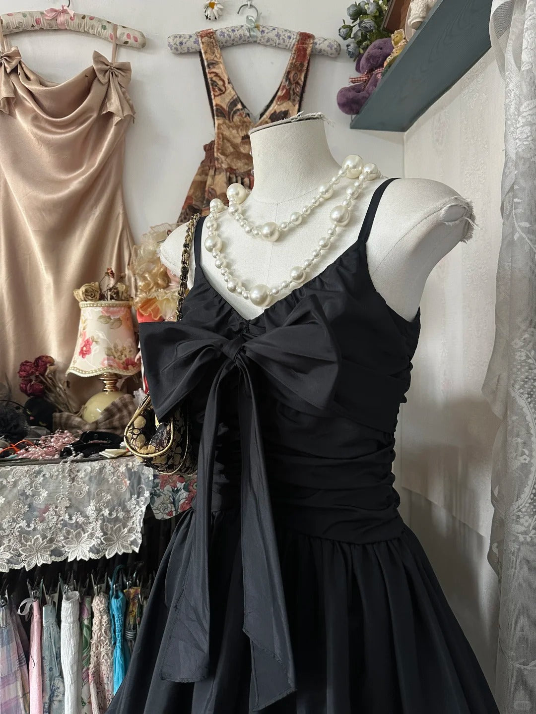 amakanas-Black vintage short satin homecoming dress birthday dress gh5224