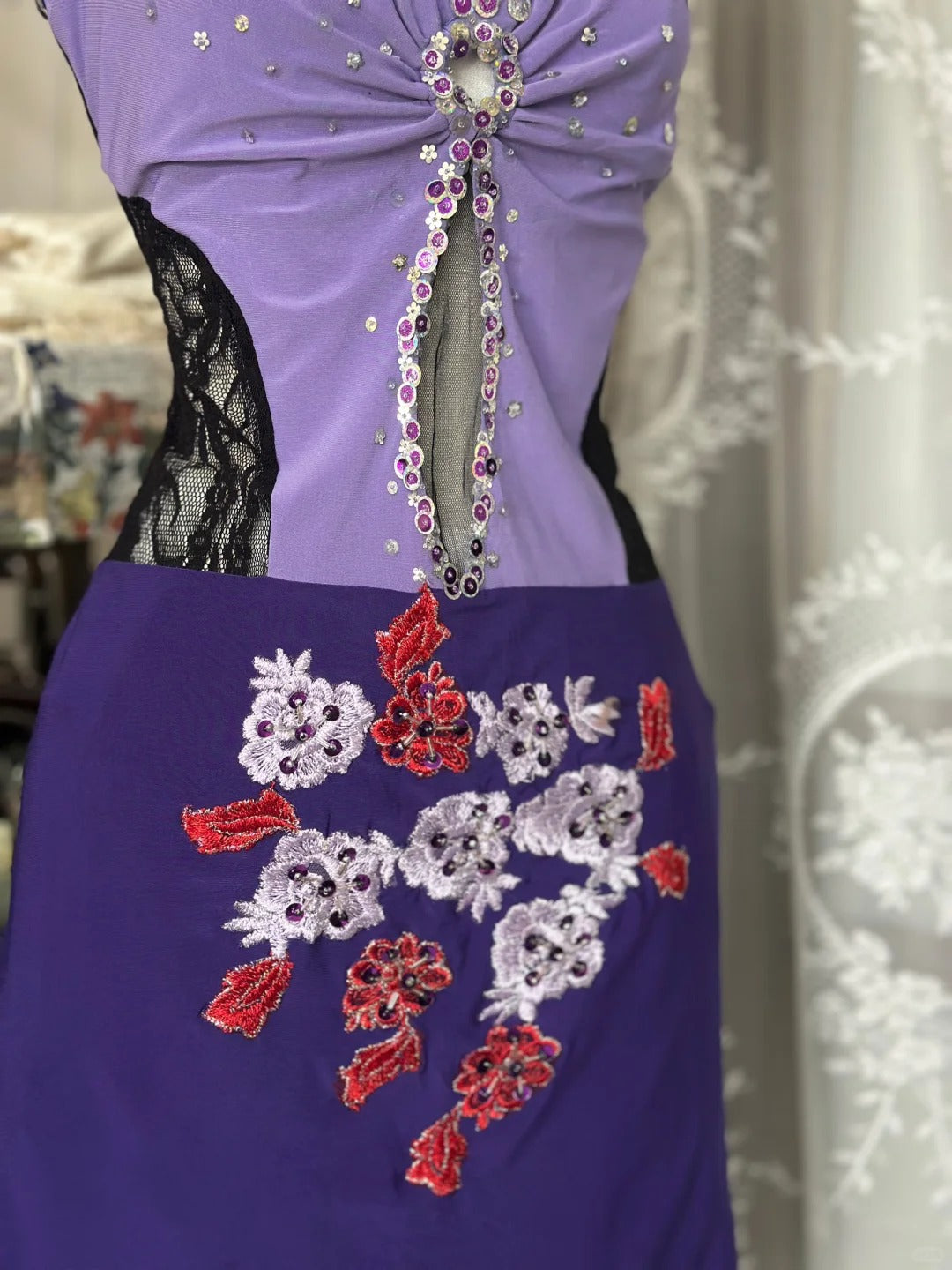 amakanas-Purple Floral Short Chiffon Homecoming Dress Party Dress gh5248
