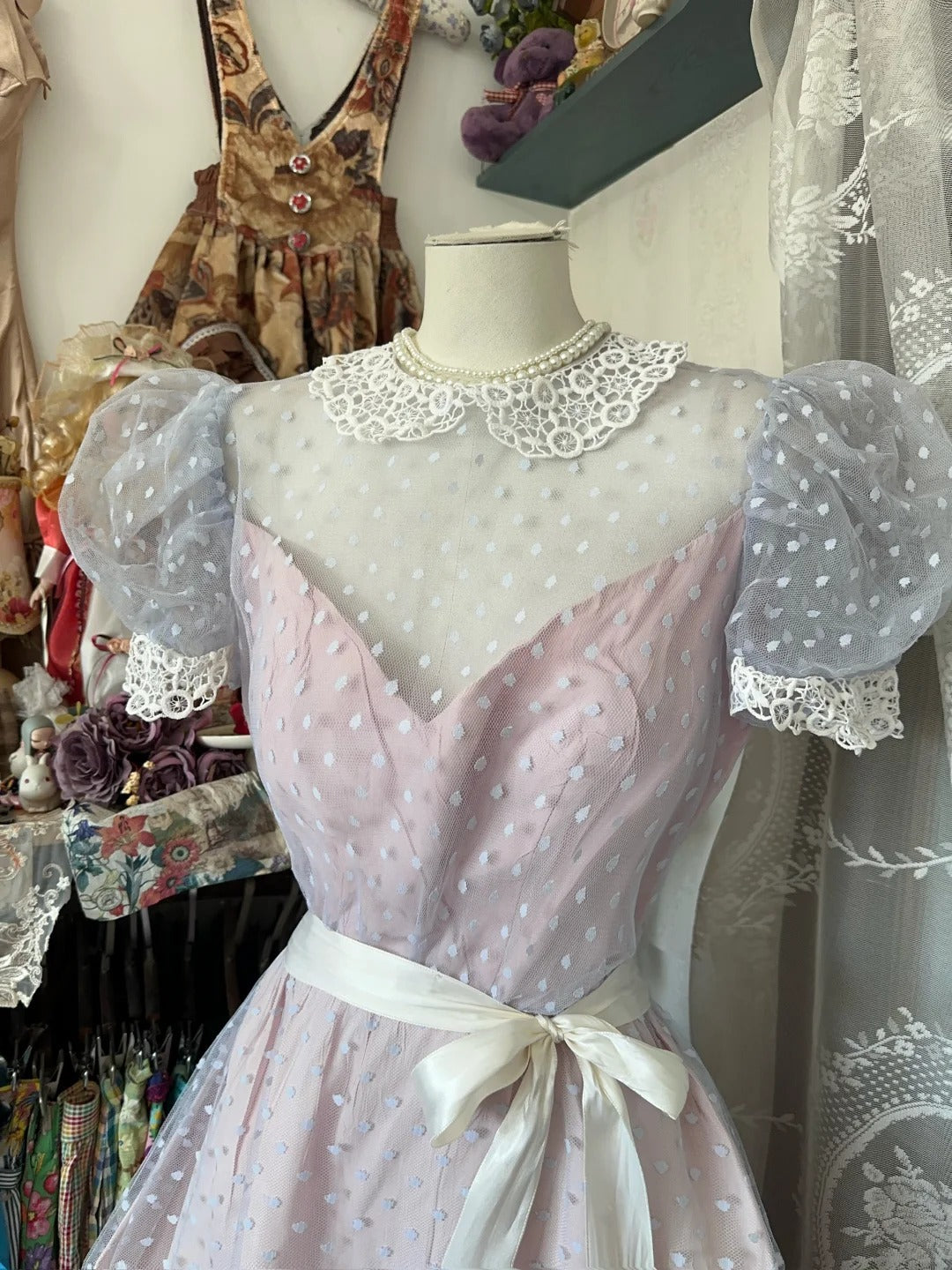 amakanas-Pink vintage long chiffon Prom Dress Homecoming dress birthday dress gh5230