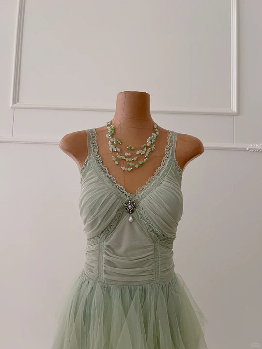 Green fantasy short chiffon fairy homecoming dress holiday party dress gh4765