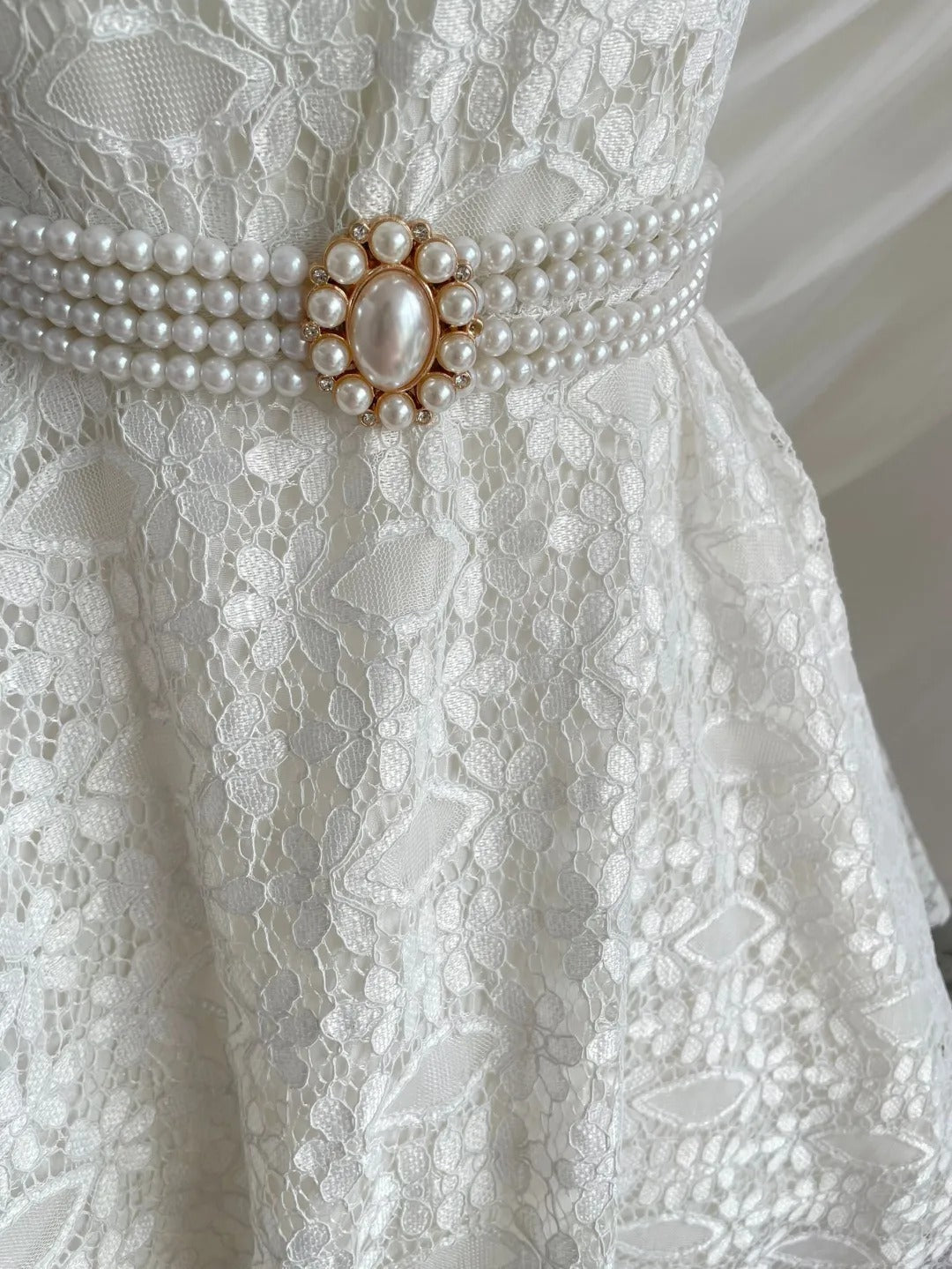 amakanas-White Vintage Lace Short Homecoming Dress Birthday Party Dress gh5238