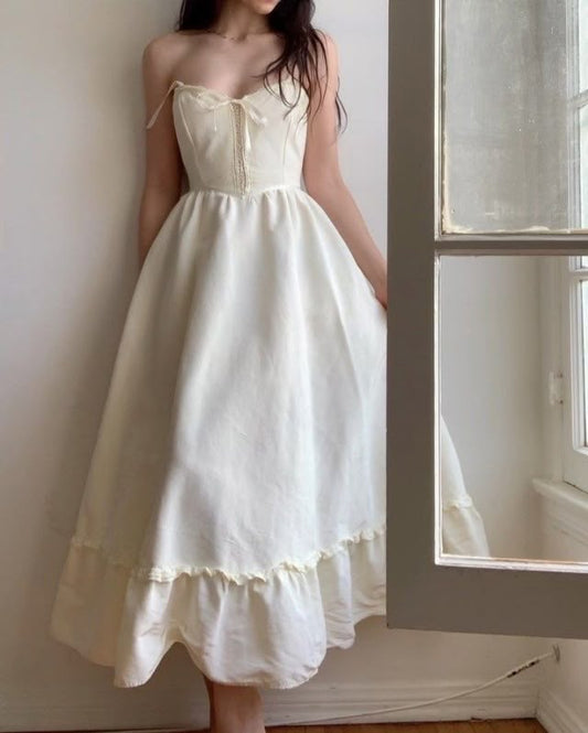 Ivory White Vintage Elegant Spaghetti Strap Long Chiffon Ball Gown Evening Dress Bridesmaid Dresses gh4105