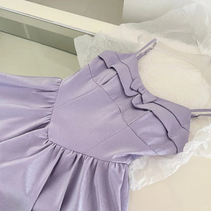 Purple Bow Homecoming Dress Short Satin Prom Dress Evening Dress Birthday Party Dress gh4559