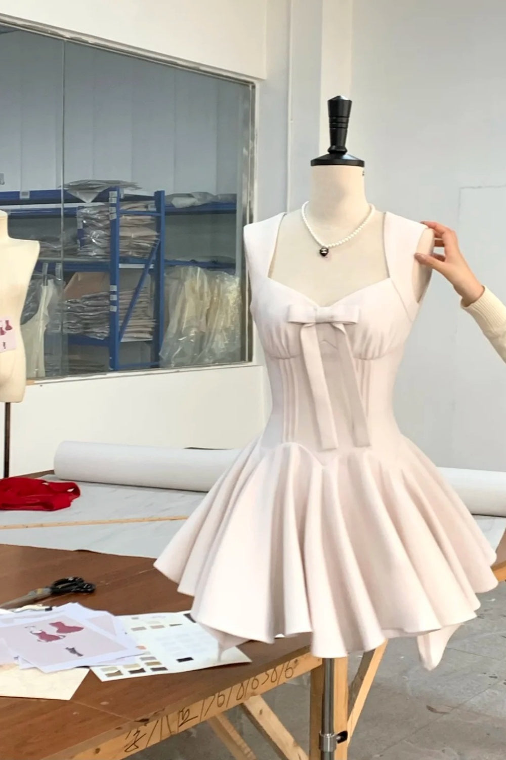 amakanas-White simple homecoming dress satin gh5740