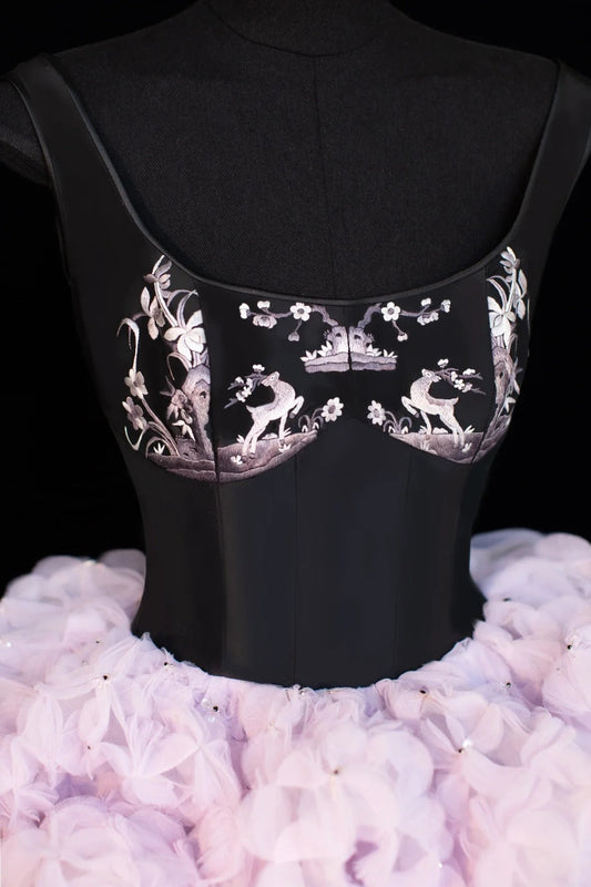 amakanas-Pink purple elegant fairy girl short puffy dress homecoming dress birthday dress gh5370