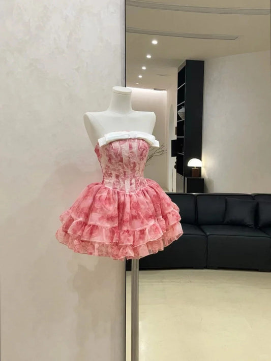 Blue Homecoming Dress Short Chiffon Ball Gown Evening Gown Birthday Gown gh4526