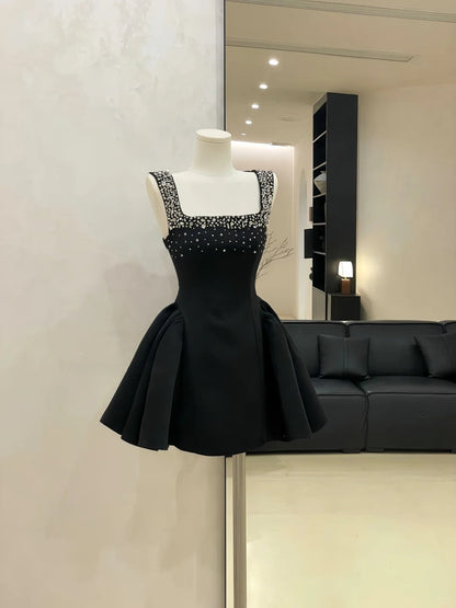 Black/White/Burgundy Beaded beautiful princess Homecoming Dress Short Satin Ball Gown Evening Gown Birthday Gown gh4522