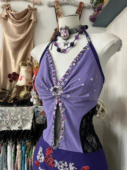 amakanas-Purple Floral Short Chiffon Homecoming Dress Party Dress gh5248