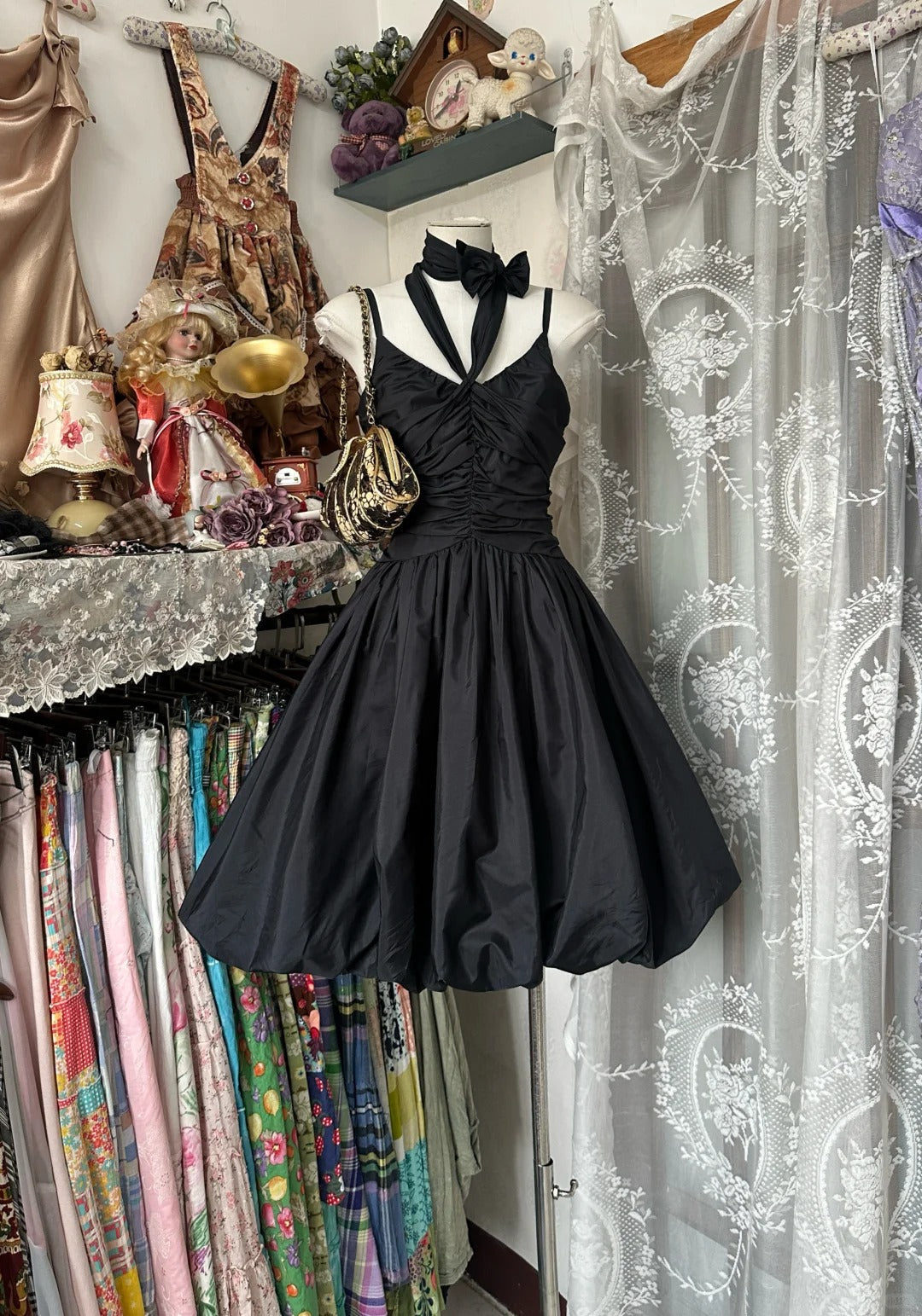 Black retro elegant simple fashion short homecoming dress birthday party dress prom dress gh4775