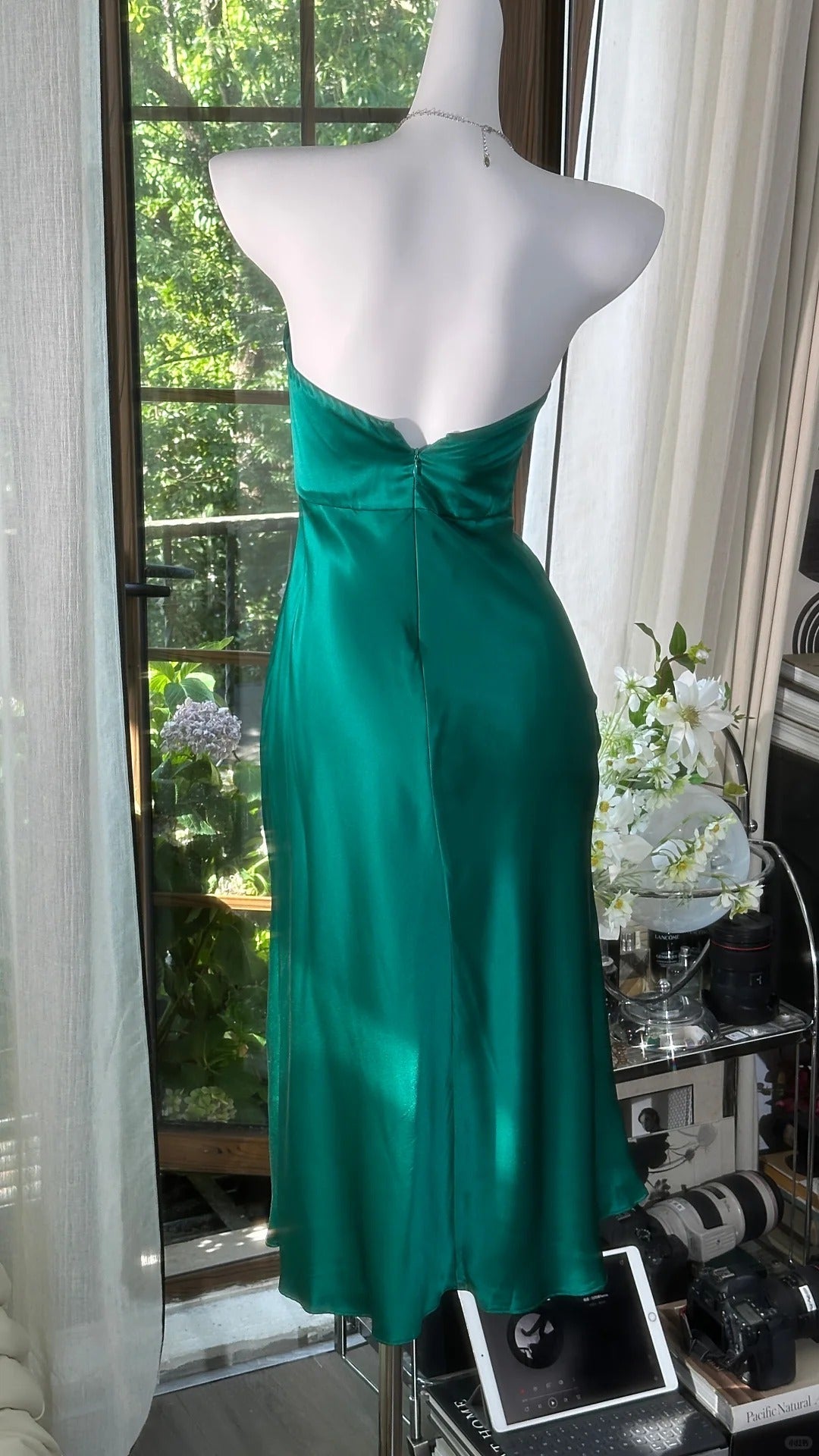 amakanas-Dark green short chiffon homecoming dress birthday party dress gh5167