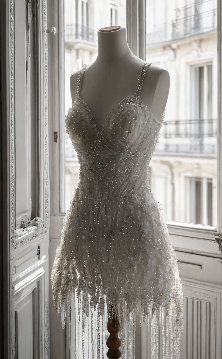 amakanas-New White Luxury Sweet Short Beaded Homecoming Dress Birthday Party Dress gh5193