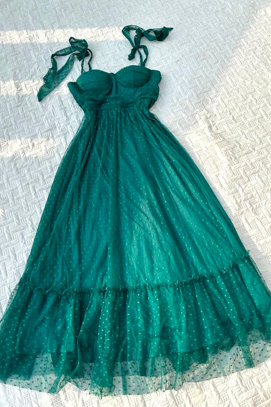 amakanas-Green spaghetti strap midi and long homecoming dress gh5781