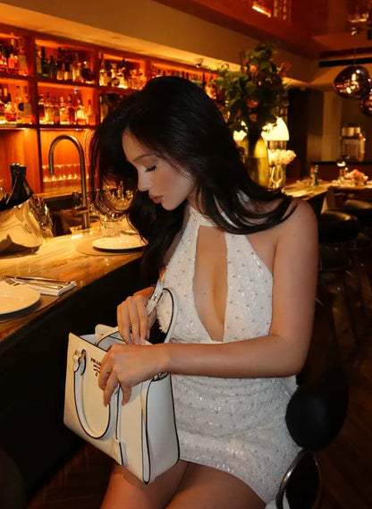 Vintage Shiny Sequin V-neck Short Sheath Party Dress Cocktail Dress Homecoming Dress TP4436