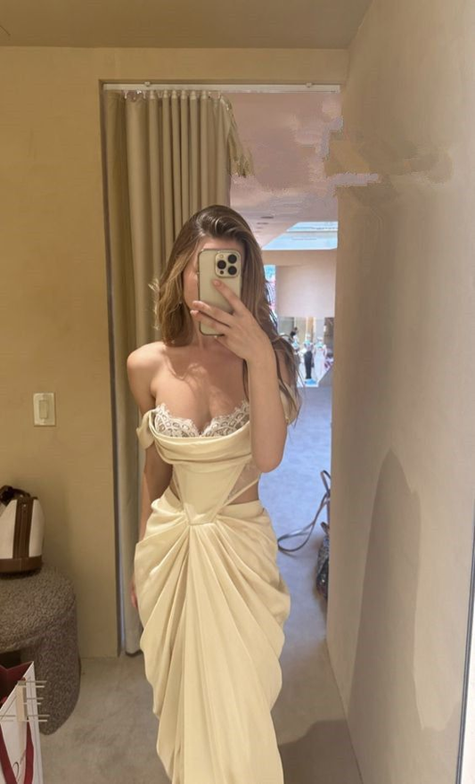 Sexy Mermaid Strapless Long  Prom Dress SH1277