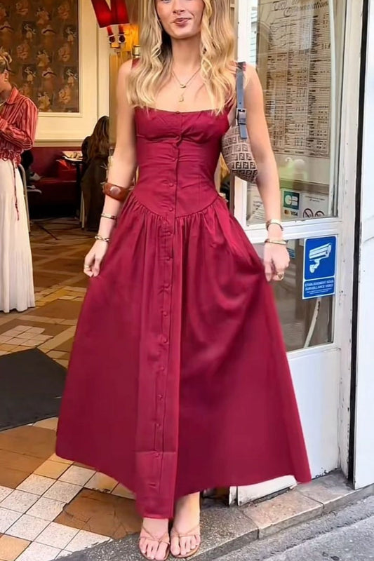 amakanas-Burgundy chiffon long dress gh6144