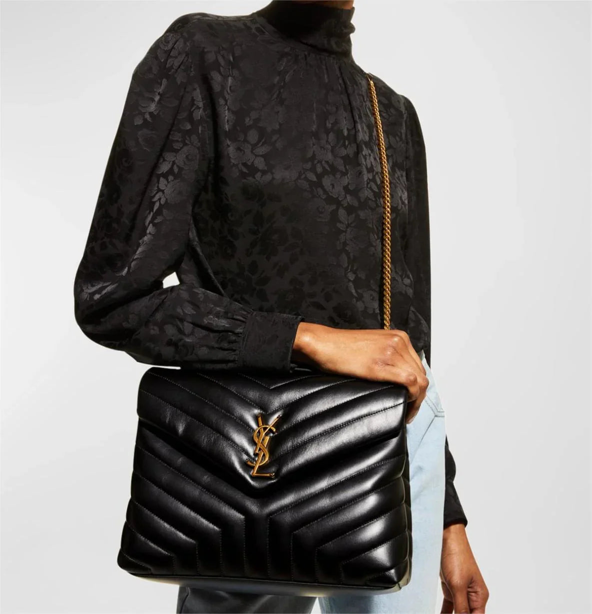 Saint Laurent Loulou Medium YSL Chain Shoulder Bag