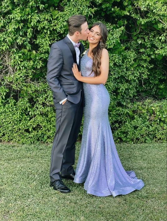 Pretty One Shoulder Mermaid Prom Dress Long Party Evening Dress SH1087