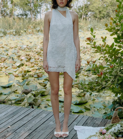 Gorgeous Sheath One Shoulder Beaded White Chiffon Short Homecoming Dress SH2213