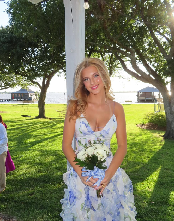 Classic Blue Floral Prom Dresses Long Evening Gown  SH962