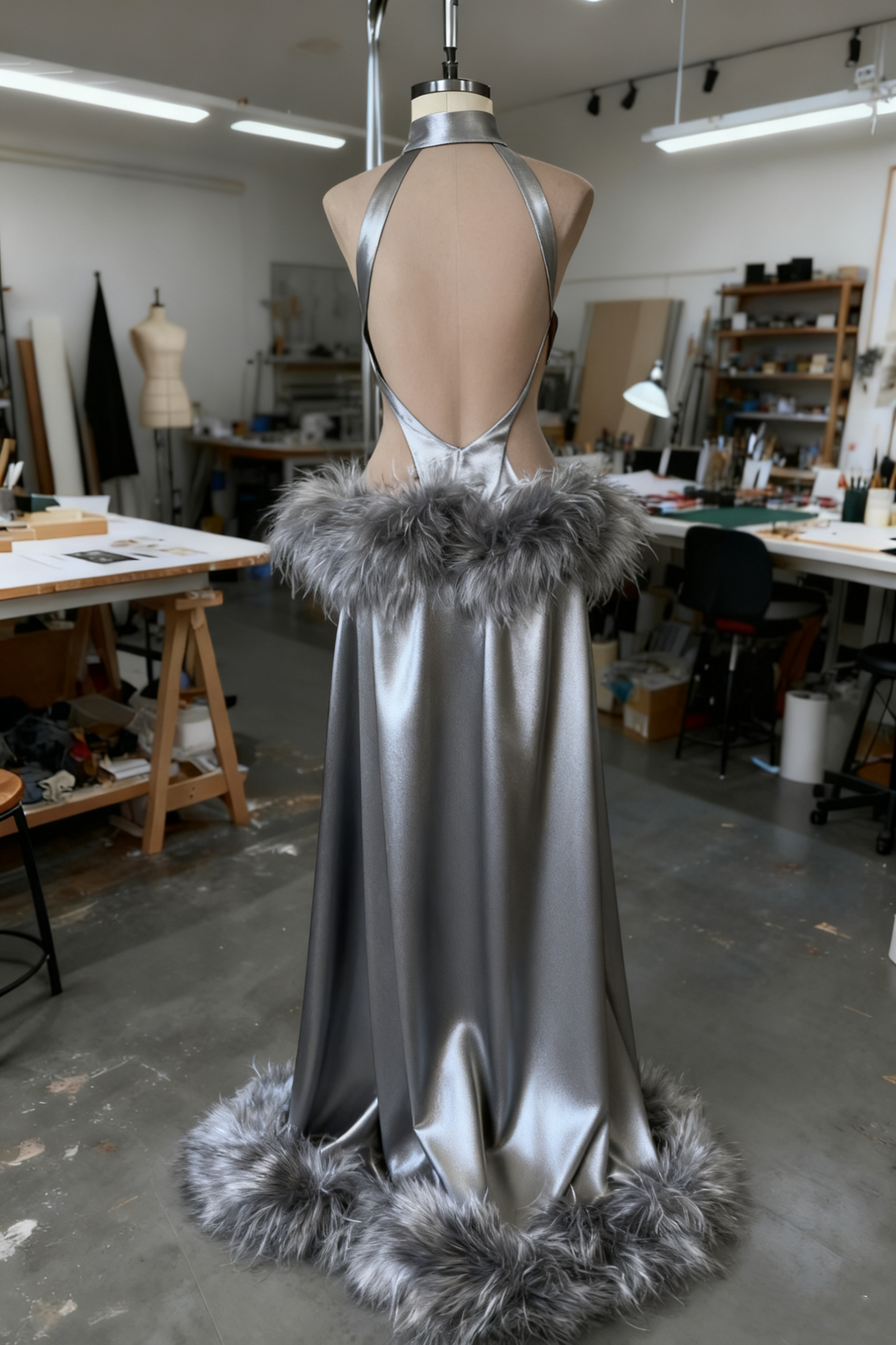 amakanas-Sexy Long Fur Dress gh6162