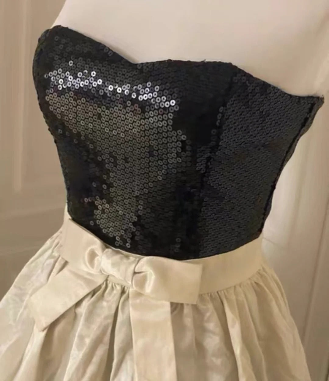 __hite Retro Shiny Elegant Princess Short Sequin Homecoming Dress Birthday Party Dress~__ gh4268