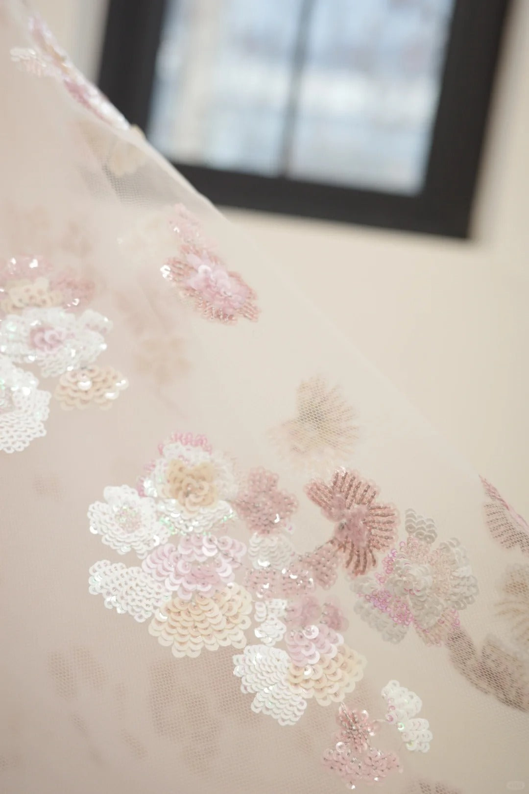 amakanas-Pink floral fashion long tulle sequin homecoming dress birthday dress Prom dress evening dress gh5071