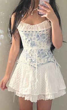 amakanas-- Blue floral elegant short chiffon homecoming dress for girls garden party dress blue and white porcelain gh5721