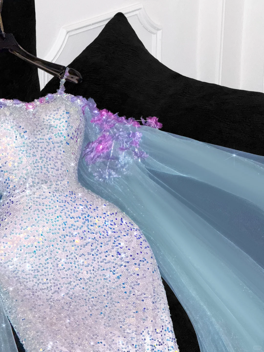 Vintage Shiny Sequined Sweetheart Spaghetti Strap Design Mermaid Prom Dress Evening Dress TP4223