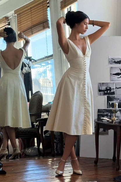 amakanas--White elegant short satin homecoming dress for women girls gh5715