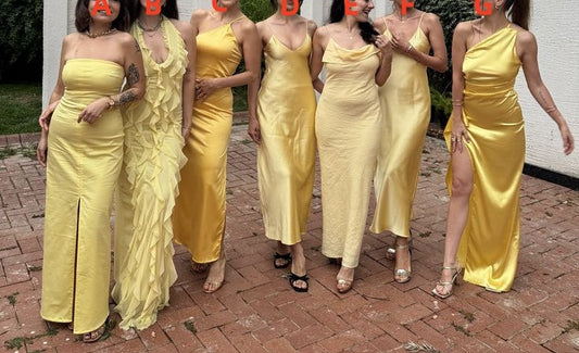 amakanas-Yellow Elegant Simple Long Chiffon Satin Bridesmaid Dress gh5953