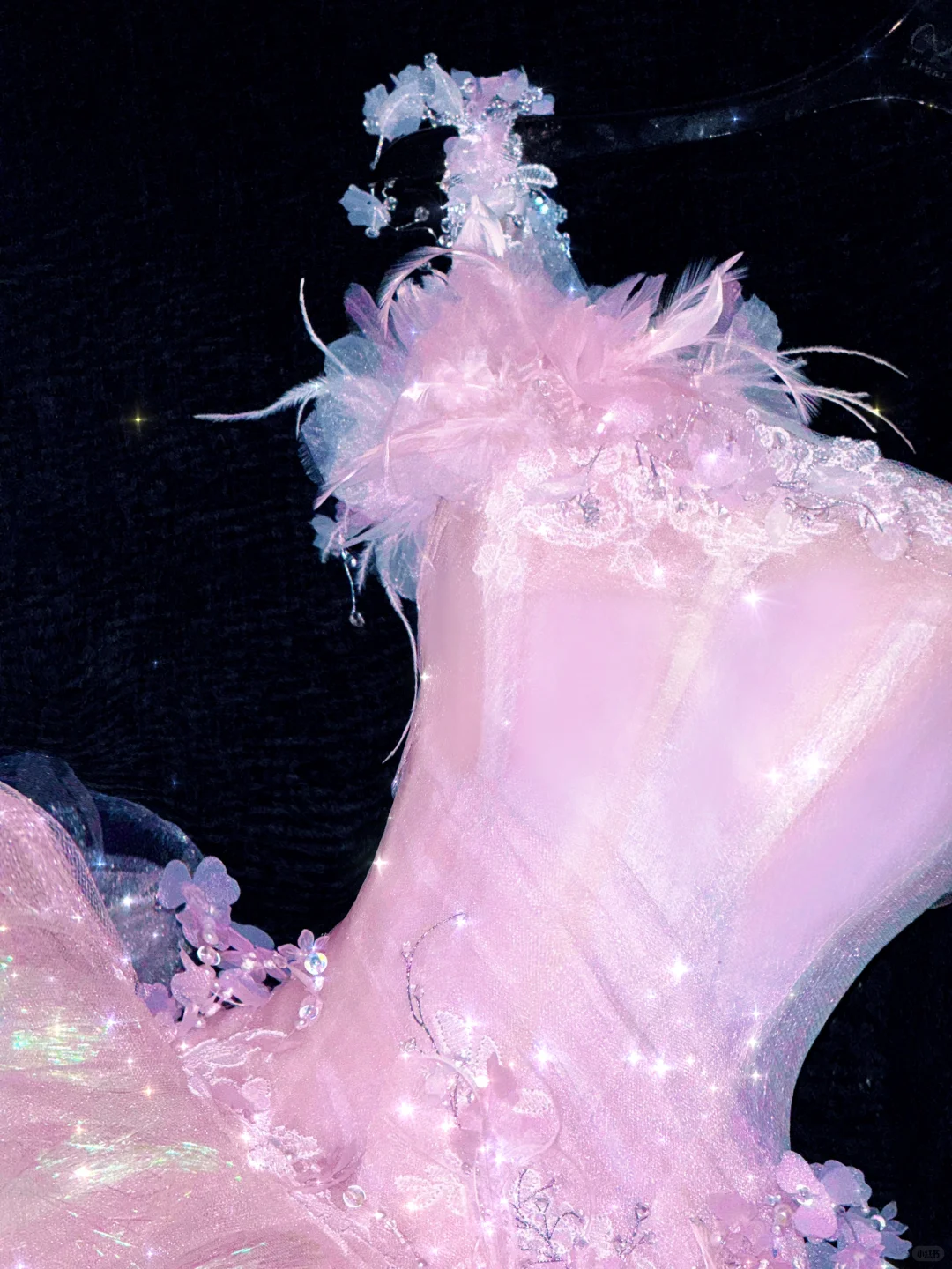 Sparkling Elegant Pink A-Line Tiered Prom Dress Evening Dress Ball Gown TP4211