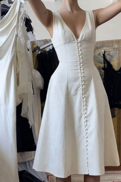 amakanas--White elegant short satin homecoming dress for women girls gh5715