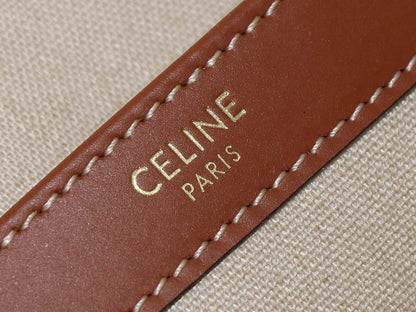 Celine Cabas Drawstring Cuir Triomphe In Textile And Calfskin Natural handbag