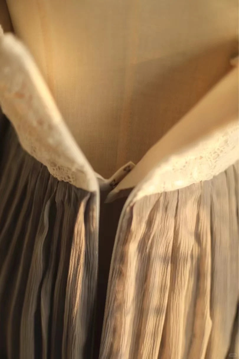 Gray Lace Vintage Homecoming Dress Short Chiffon Face Ball Gown gh4497