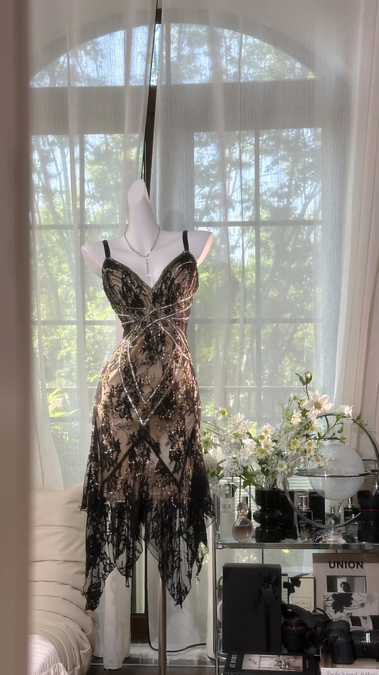 Elegant V-neck Applique Beaded Sequin Romantic Chiffon Evening Dress Prom Dresses TP4149