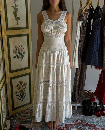 amakanas-Floral Long Chiffon Homecoming Dress Garden Party Dress gh5782