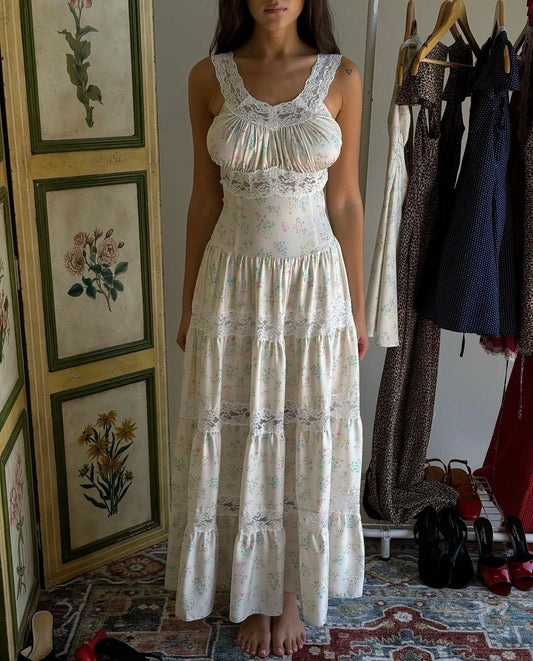 amakanas-Floral Long Chiffon Homecoming Dress Garden Party Dress gh5782