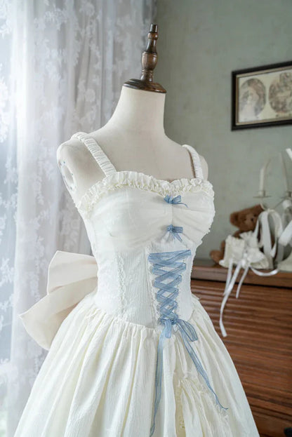 White Sweet Bow Long Satin chiffon Prom Dress Evening Dress Birthday Dress Adult Dress gh4247