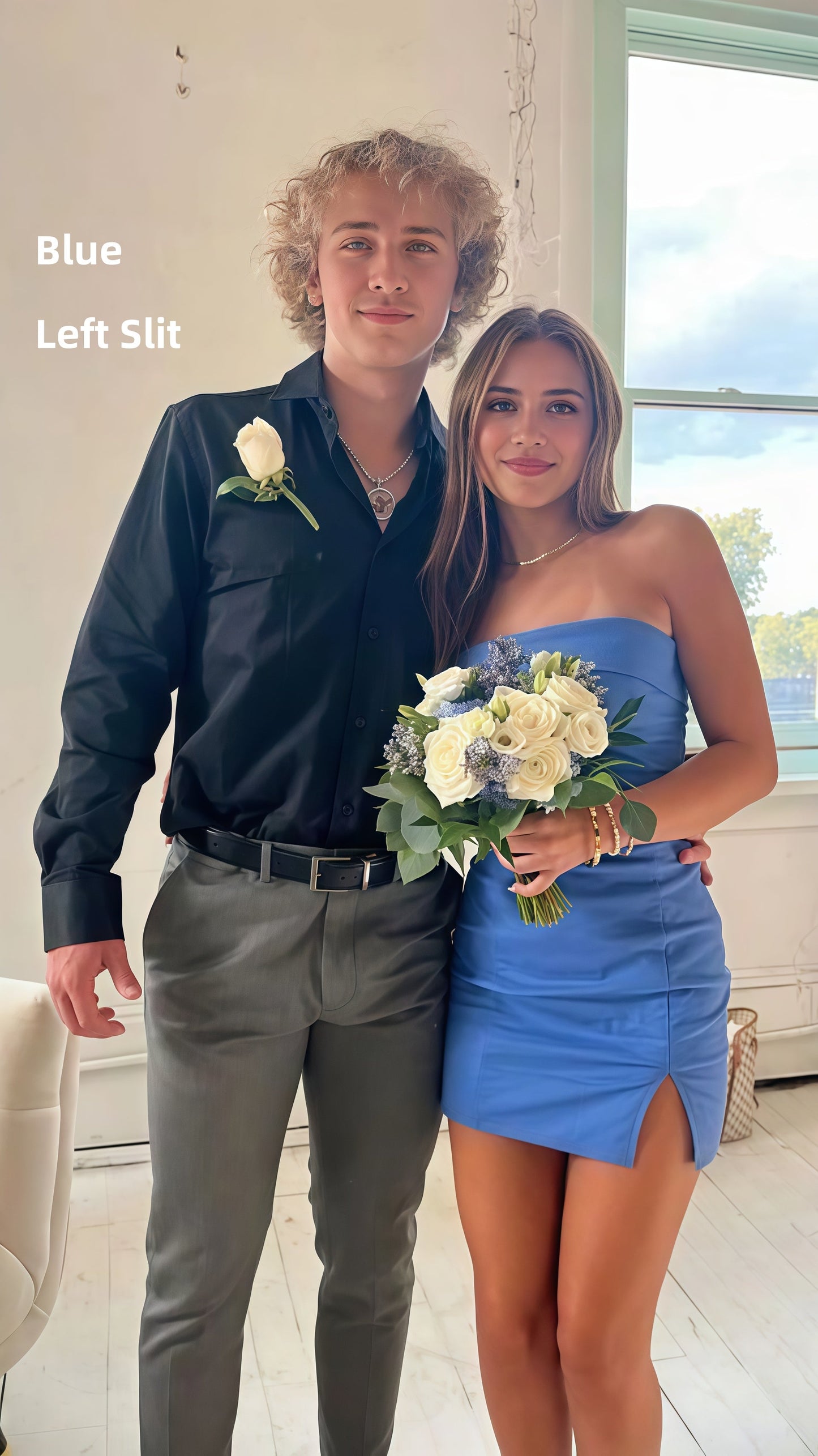 Strapless Bodycon Homecoming Dress Slit Back To School Dress,AST1848