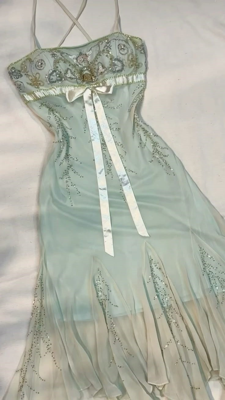 amakanas-Light green beaded short chiffon homecoming dress birthday dress fairy gh5233