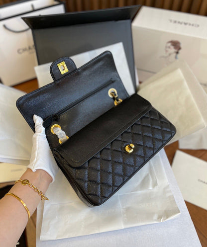 CHANEL CLASSIC FLAP QUILTED BLACK  BAG PURSE