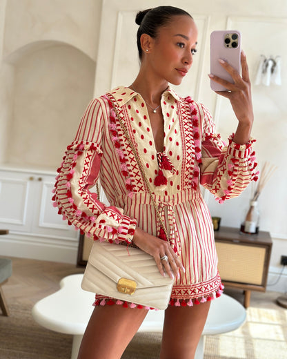 Chanel Cream Gabrielle Quilted Calfskin Bag with Antique Gold Hardware