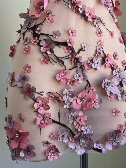 Pink Floral Elegant Sweet Fairy Short Tulle Homecoming Dress Prom Dress Party Dress gh4890