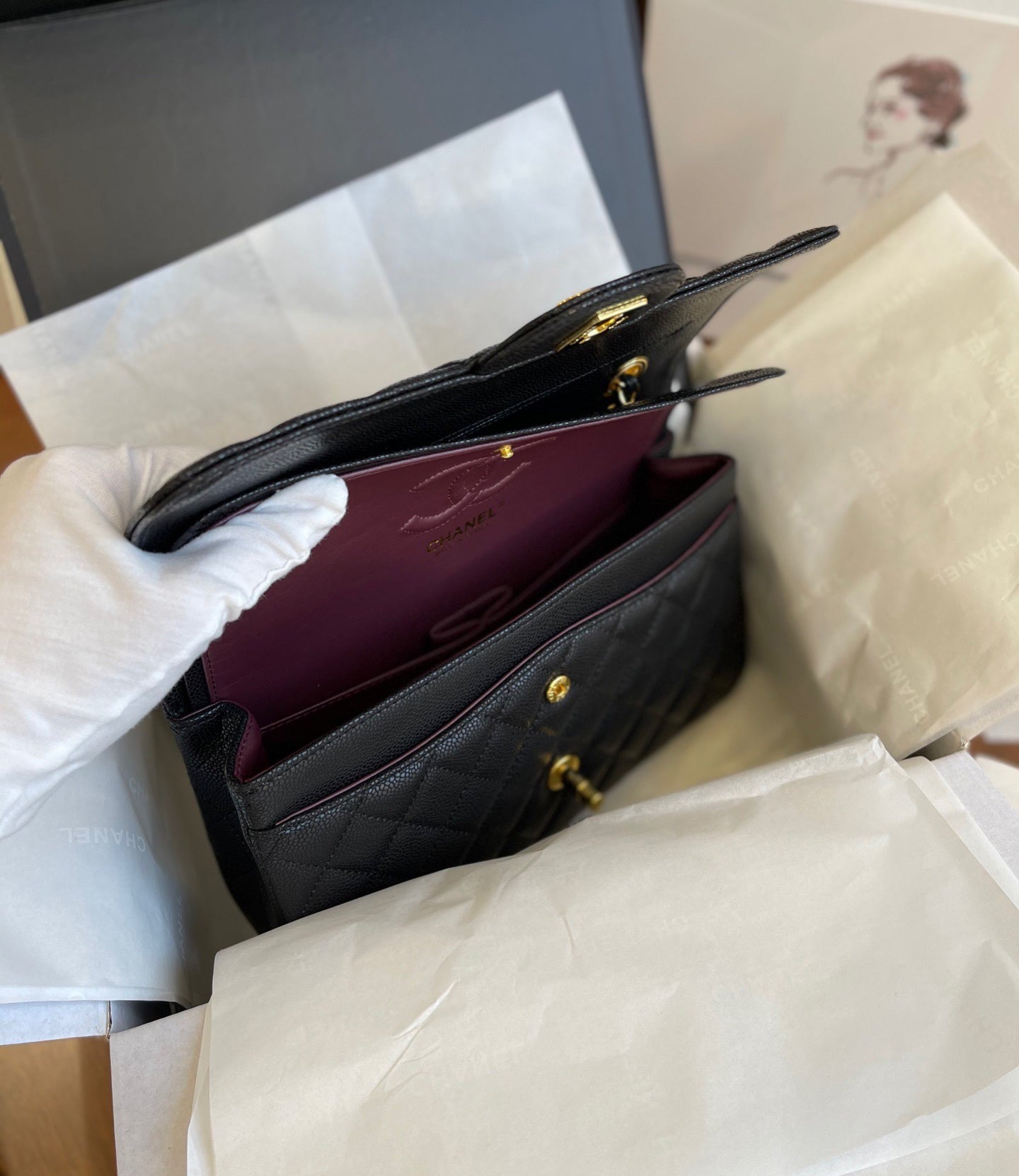 CHANEL CLASSIC FLAP QUILTED BLACK  BAG PURSE