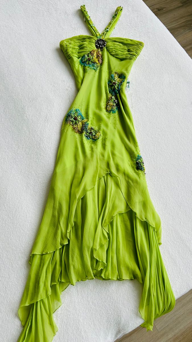Green Floral Chiffon Ruffle Short Homecoming Dress Party Dress gh4863