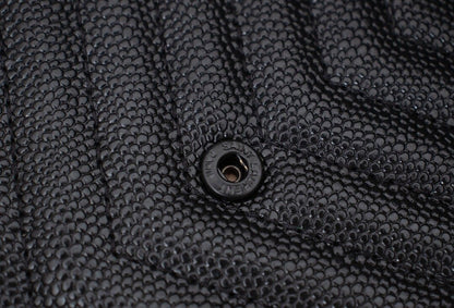 Saint Laurent Matelasse Grain de Poudre Matte Black Monogram Chain Wallet