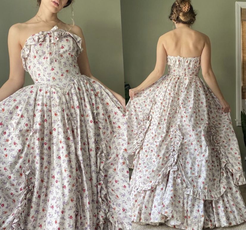 amakanas--Pink Floral Elegant Long Chiffon Homecoming Dress Women Girls Garden Party Dress gh5717