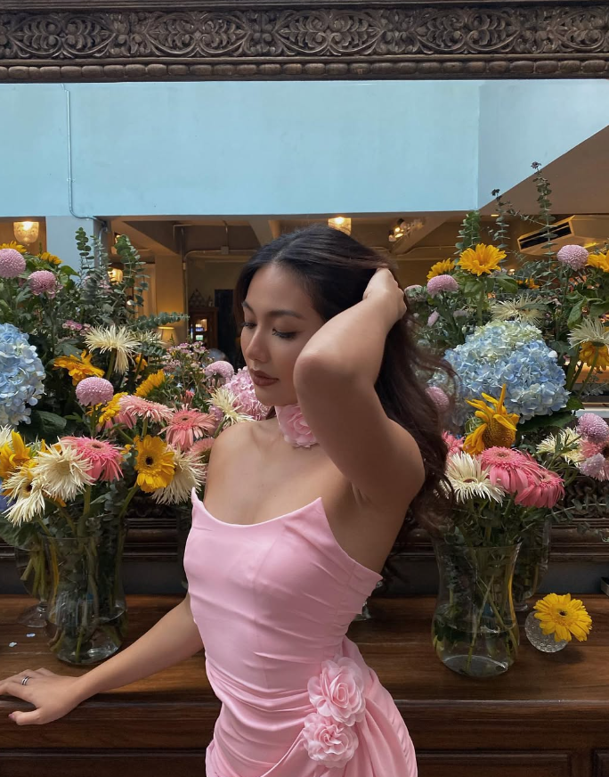 Elegant Sheath Strapless 3D Flower Pink Satin Chiffon Short Homecoming Dress SH2110